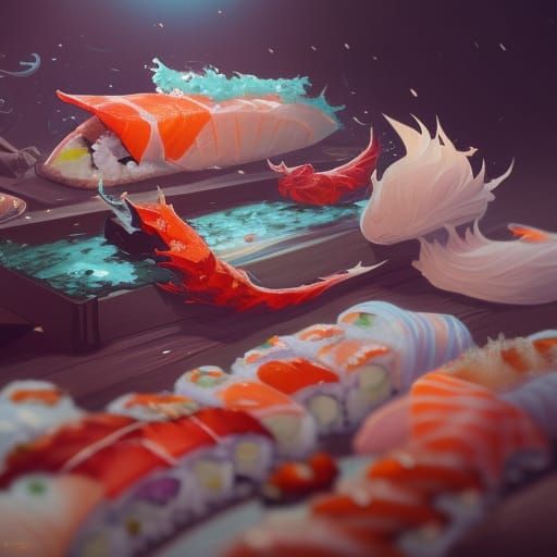 Hyperdetailed Sushi Concept Art in 8K Resolution