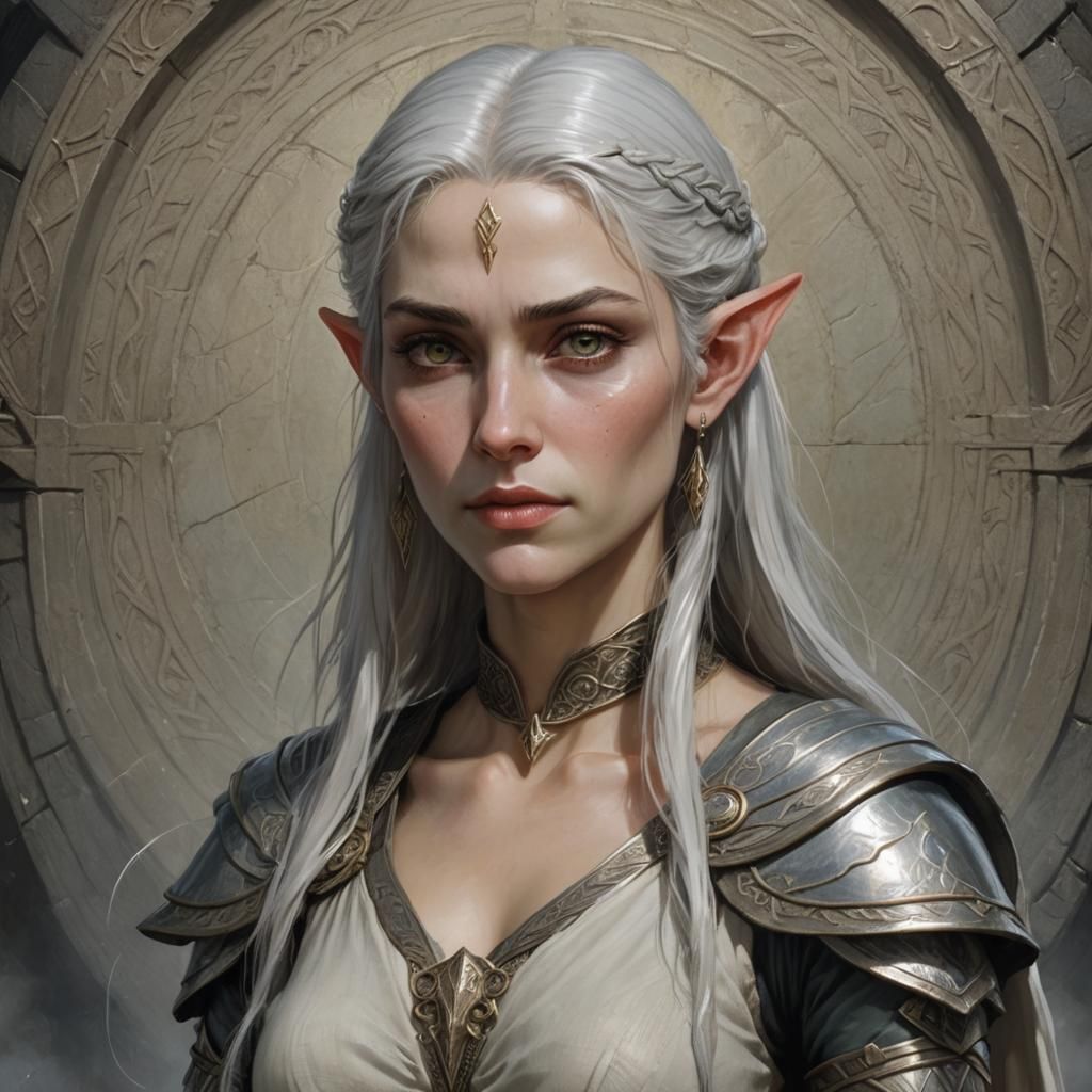 Art Deco Ayleid Elf Portrait in Digital Matte Painting