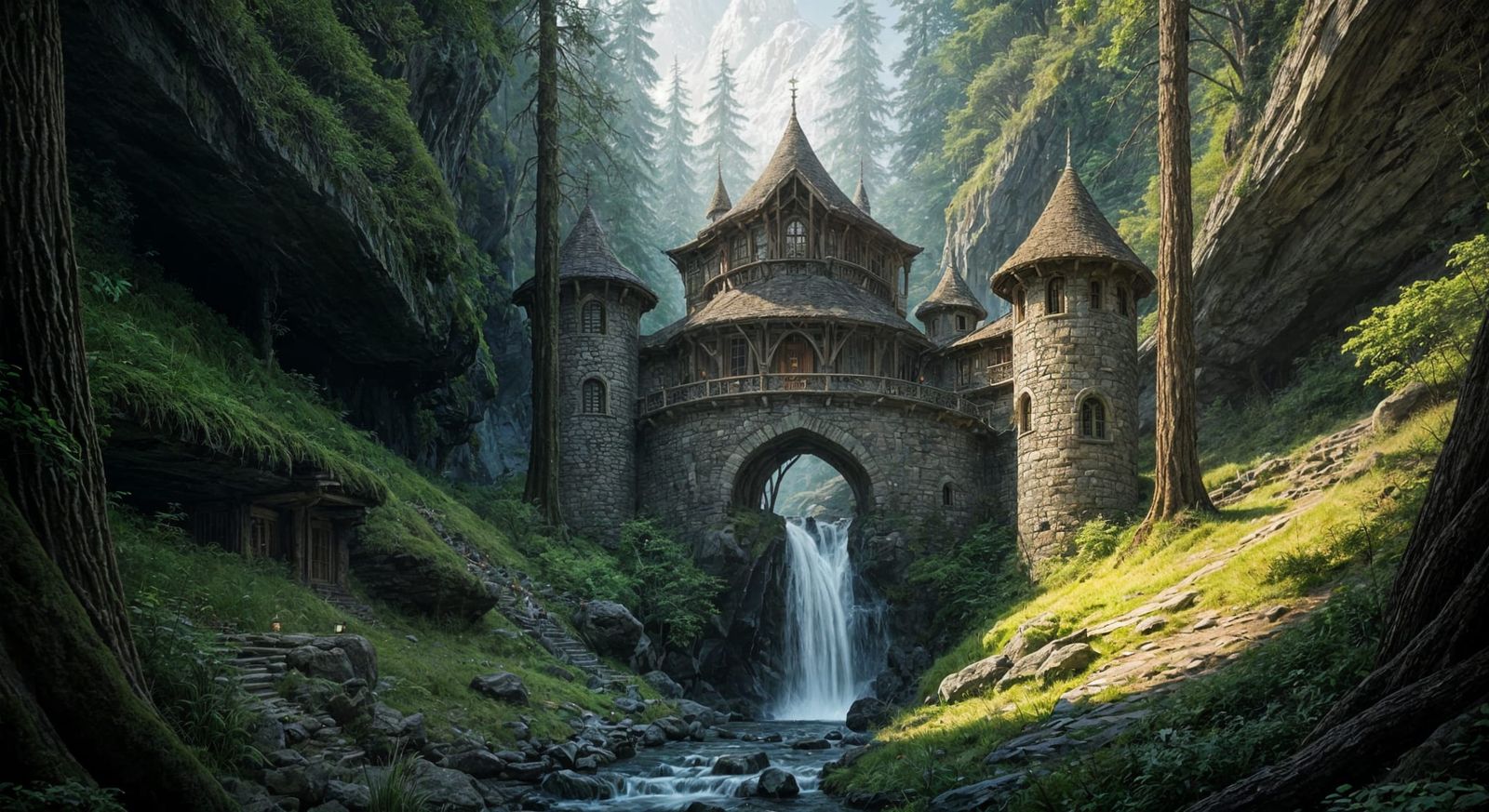 Rustic Elven Cottage in Wooded Gorge