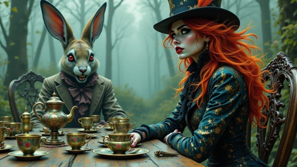Gothic Mad Hatter's Tea Party in Twisted Wonderland