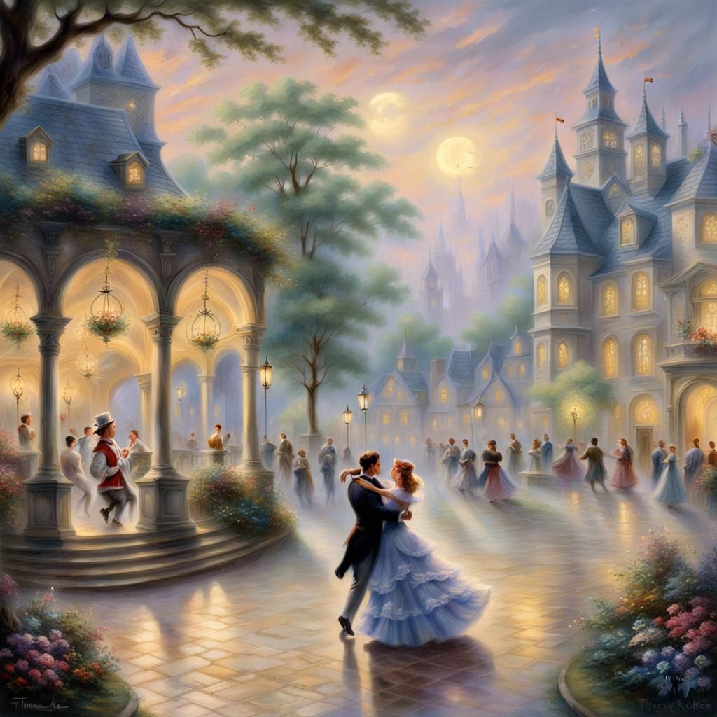 Minuet Dance in Ethereal, Hyperdetailed Fantasy Setting