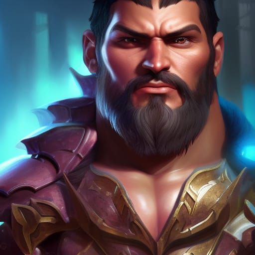 Fantasy Portrait of Armored Warrior with Axe