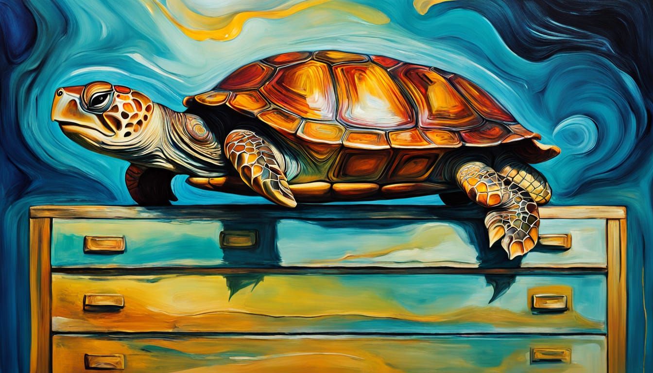 Surreal Turtle Shell in a Dreamlike State