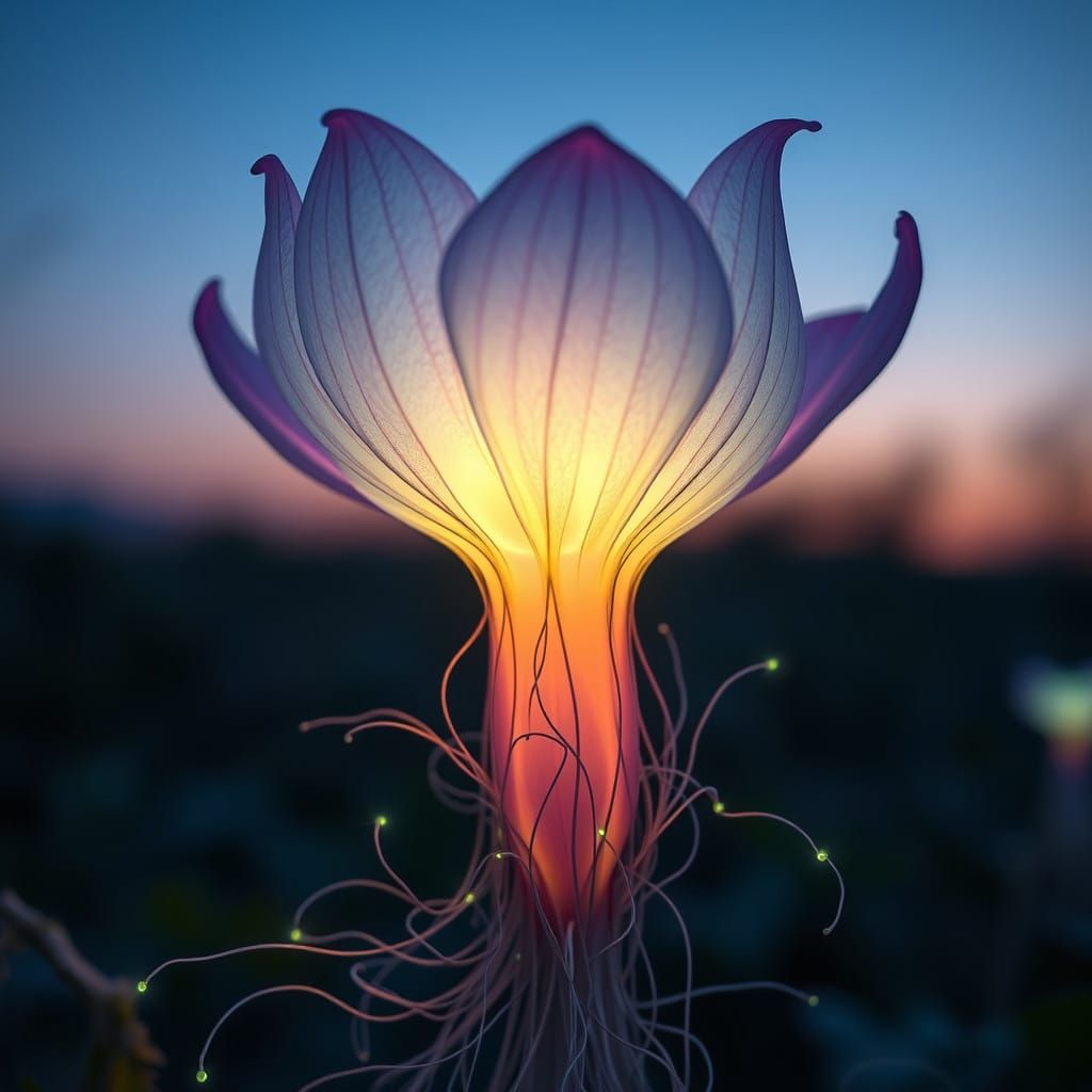 Ethereal Bloom of Memoriflora Luminalis in Twilight