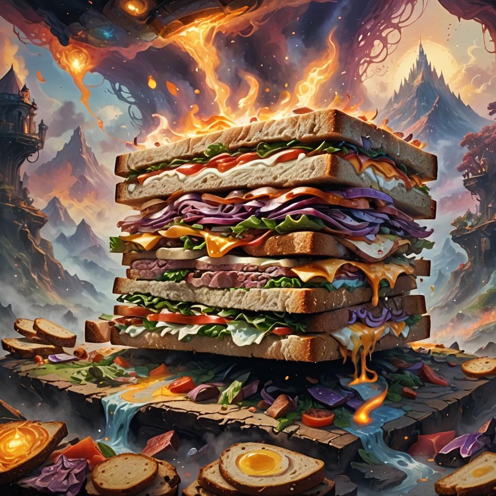 Majestic Sandwich Rises: Fantasy Concept Art