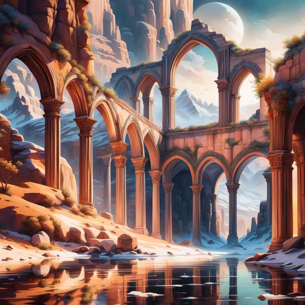 Landscape Arches: Atmospheric Dreamscape in Analytical Art