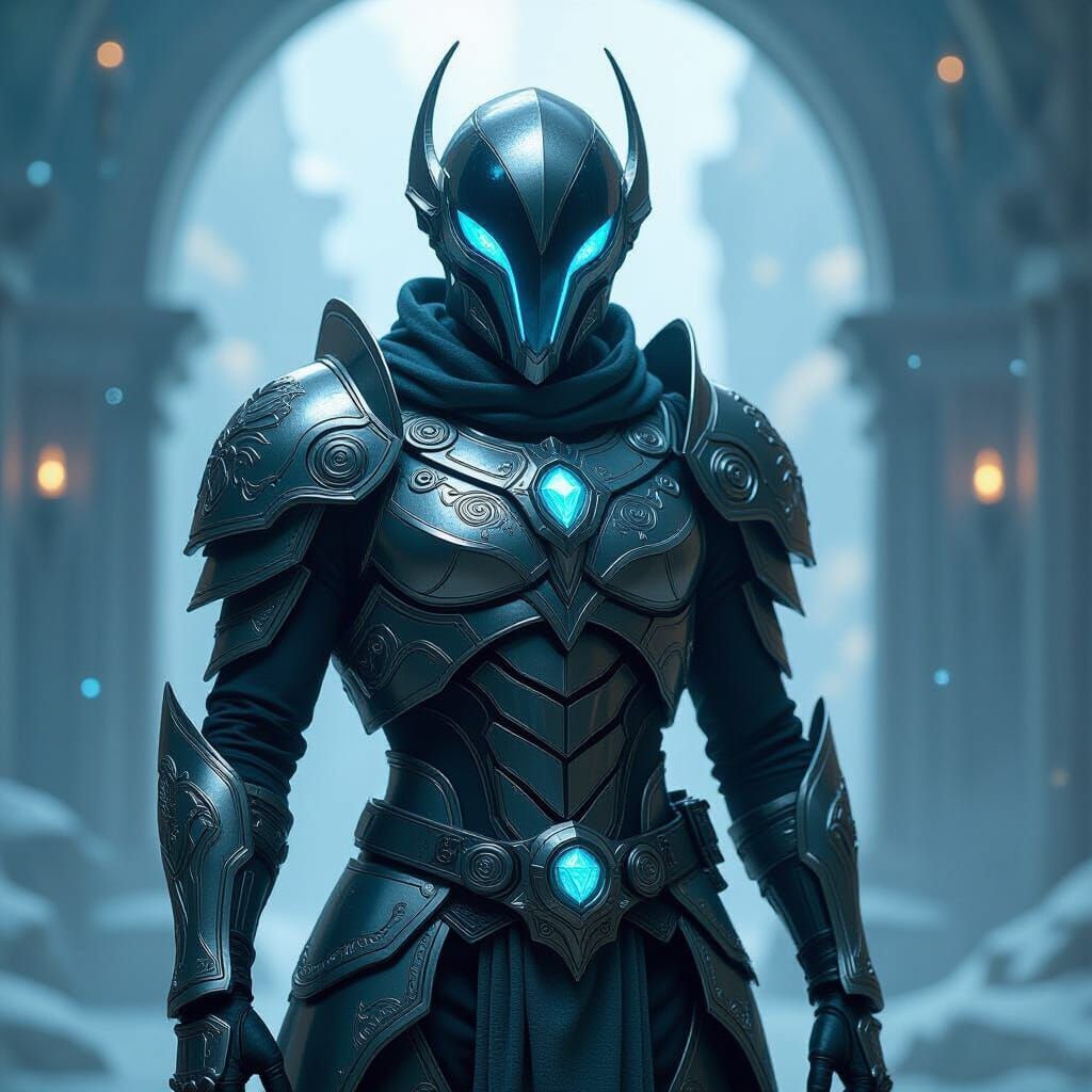 Heroic Alien Knight in Crystal Armor