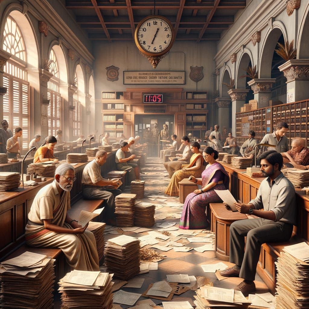 South Indian Government Office in Documentary Style