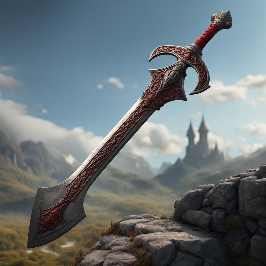 Ornate Medieval Great Axe in 8K Resolution