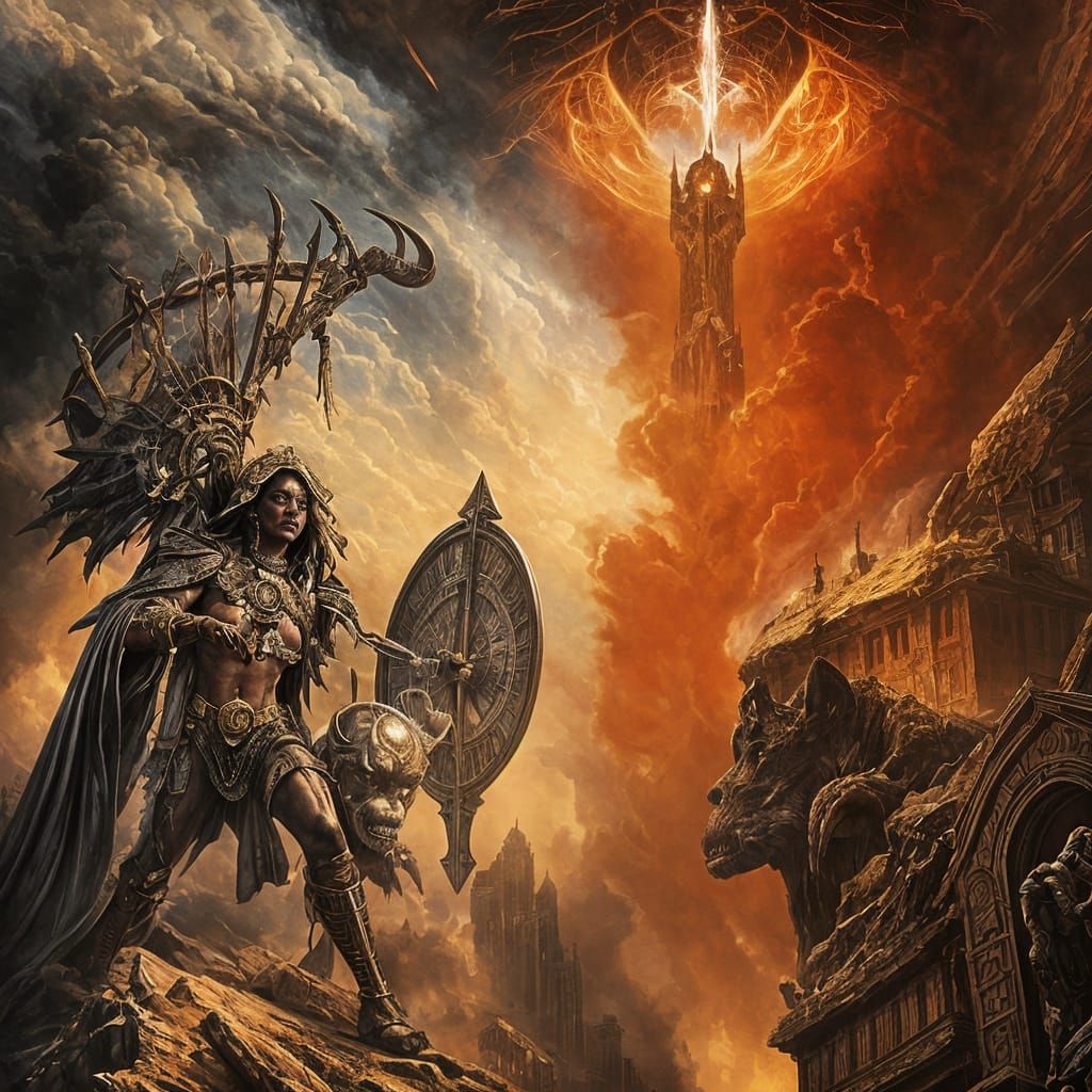 Afrocentric Wizard in Frazetta Style