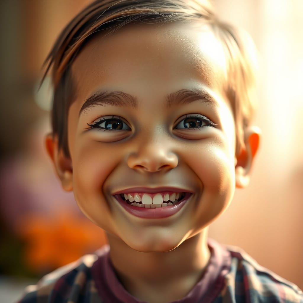 Warm Smile of Innocence in Soft Pastel Hues