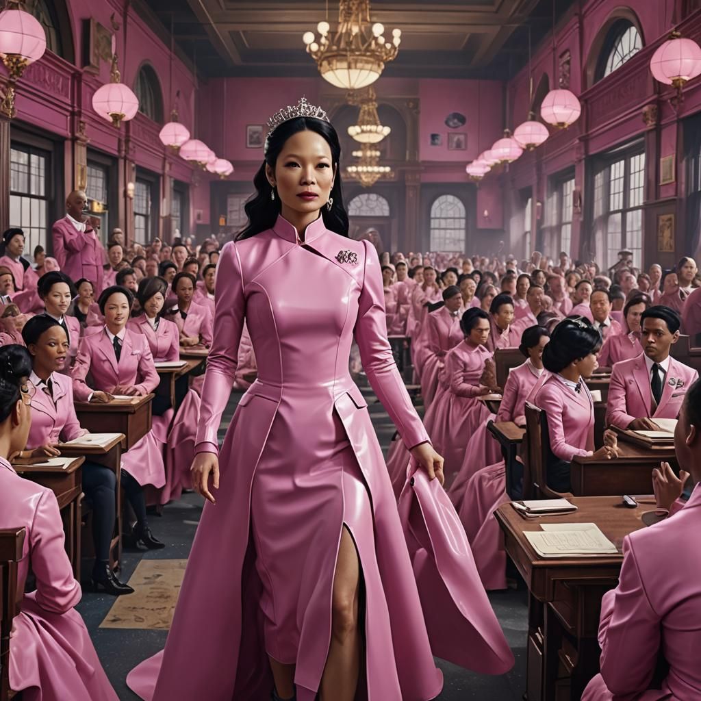 Queen in Latex Splendor: A Digital Matte Painting