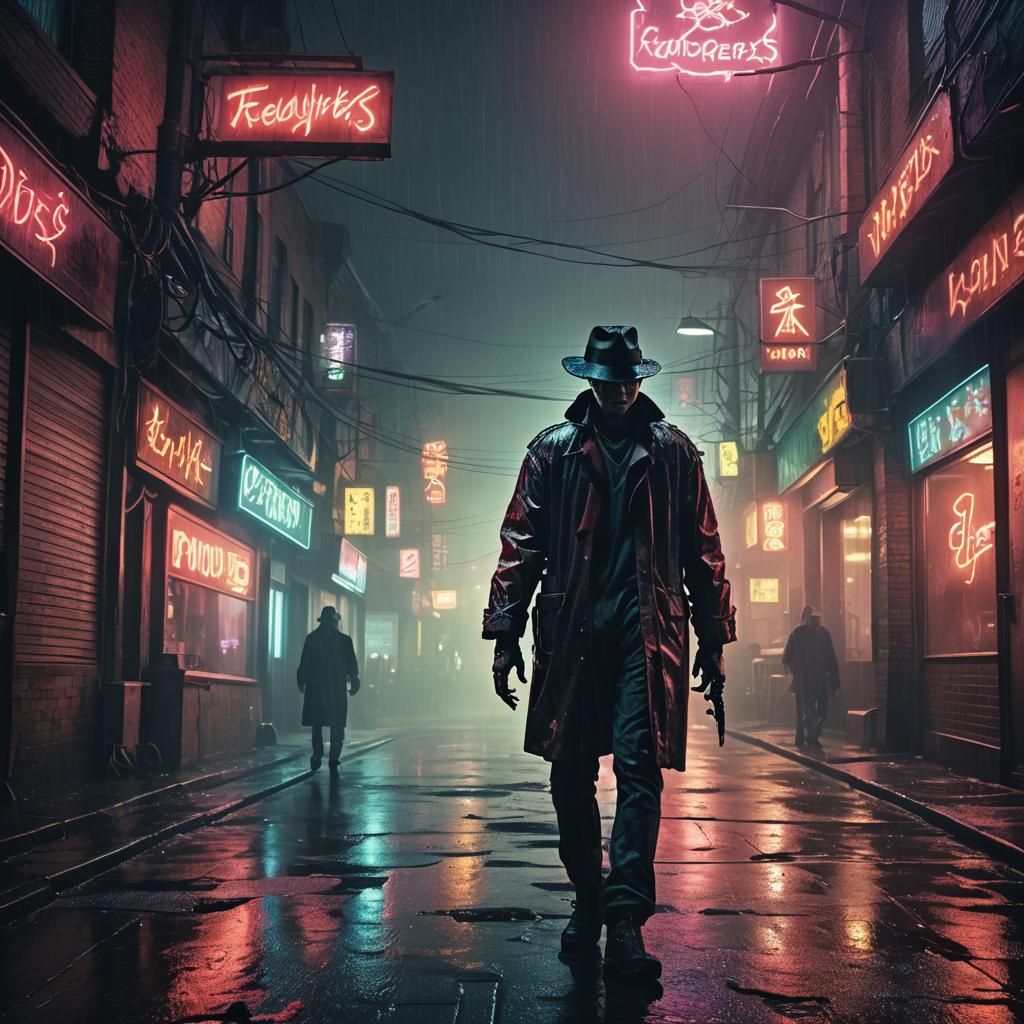 Freddy Krueger in Cyberpunk Neon Dreamscape