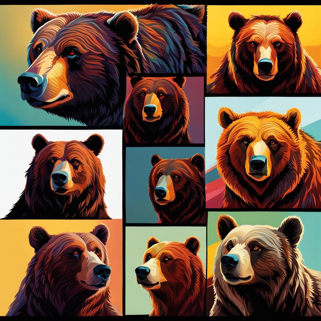 Hyperrealistic Bear in Splash Art Style