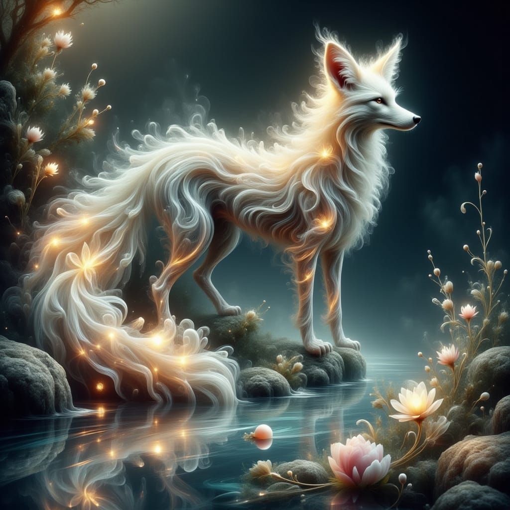 Ethereal Fox by Moonlit Stream