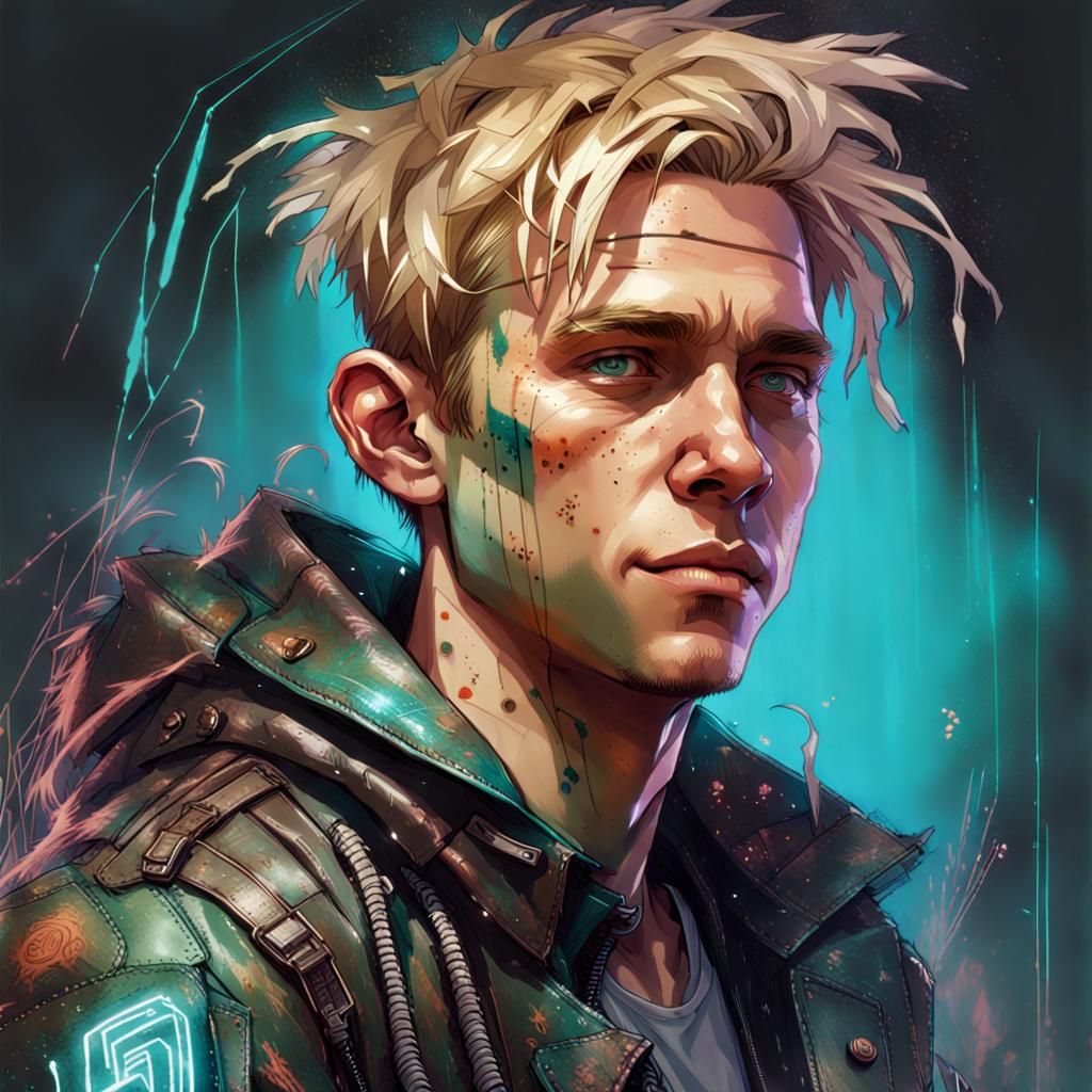 Cyberpunk Portrait in Detailed Digital Art Style