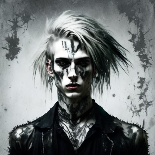 Emo Band Album Cover in Metal Goth Punk Style