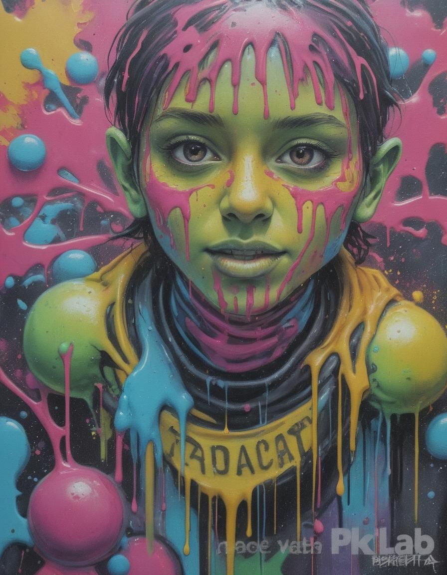 Futuristic Graffiti Art with Neon Glow