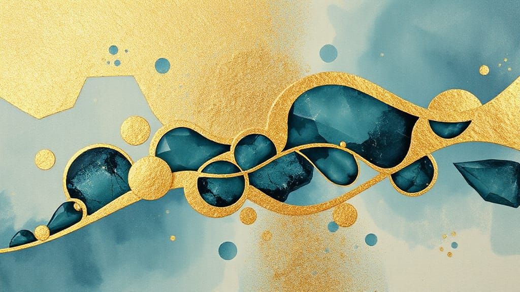 Ethereal Charred Gold Abstract Art