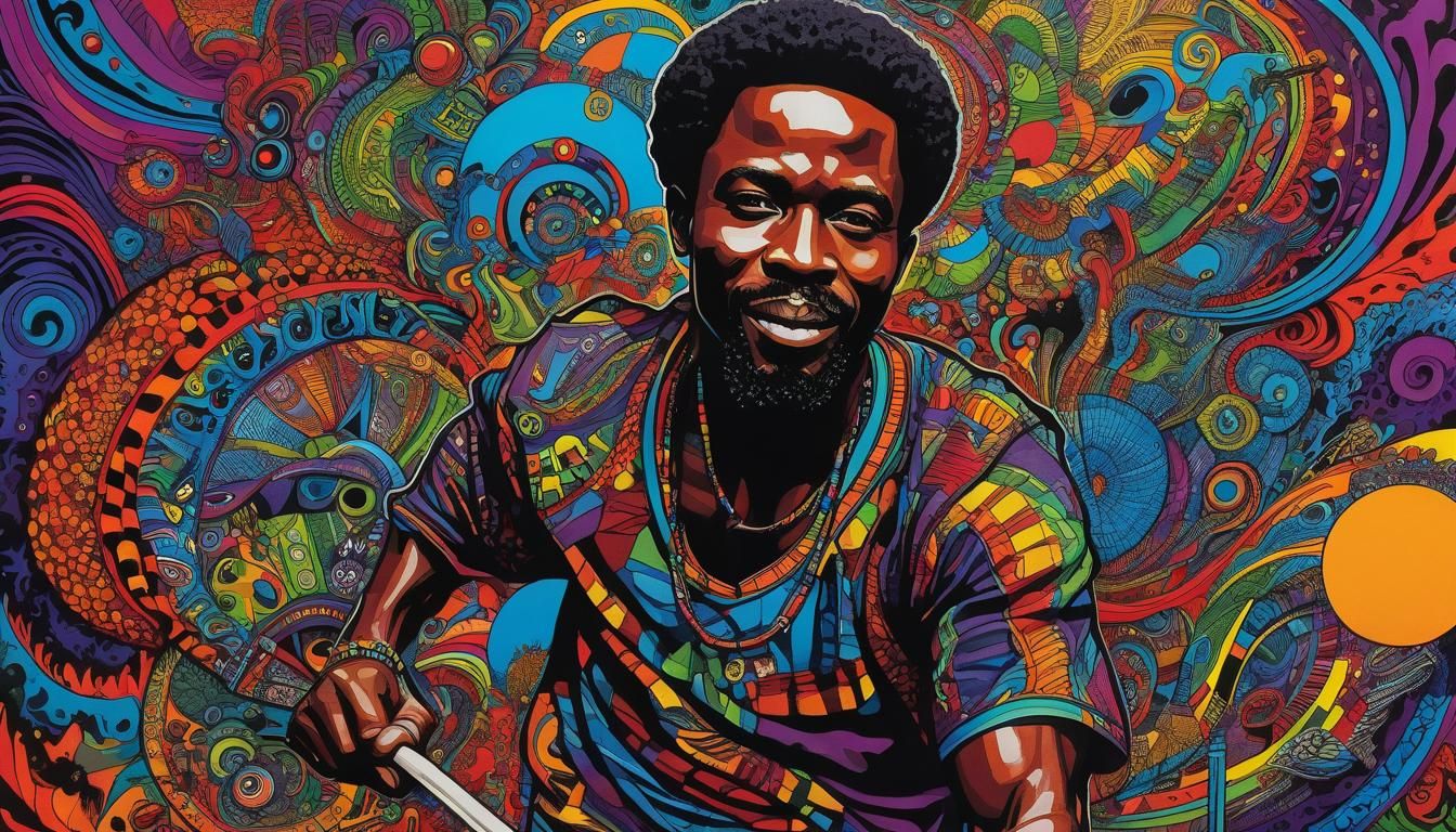 Melanin Man Brings Life: Colorful Ink Drawing