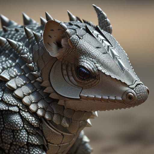 Hyper-Realistic Armadillo Girdled Lizard in Moody, Atmospher...