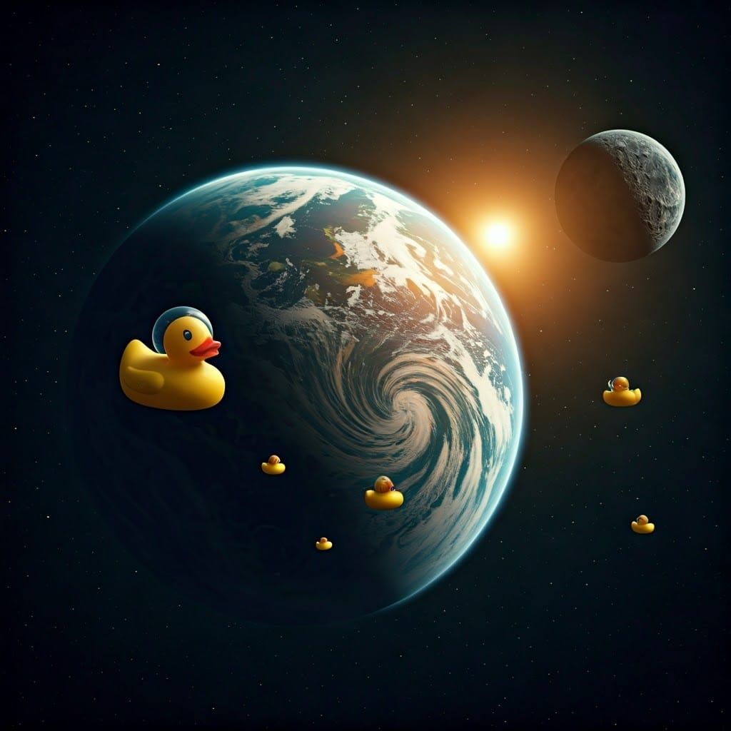 Intricately Detailed Rubber Duck Space Fleets in Cinematic, ...
