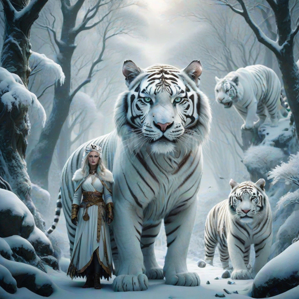 Epic Wintery Fantasy Scene in Digital Matte Painting Style