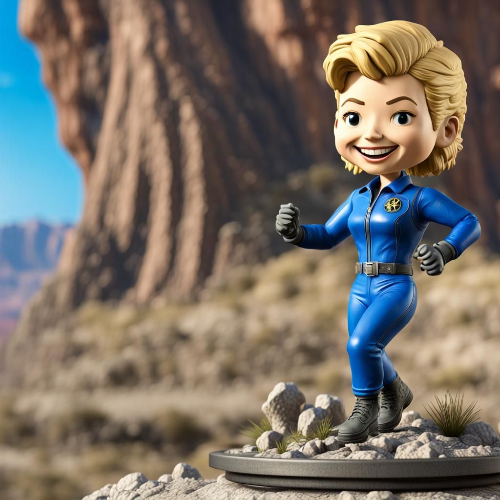 Fallout Character Bobblehead in Retrofuturistic New Vegas