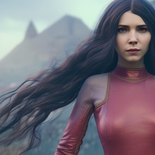 Wanda Maximoff in 3D Game Cinematic Style
