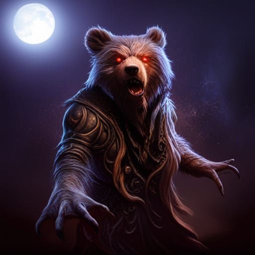 Hyperdetailed Horror Ghost Bear Concept Art