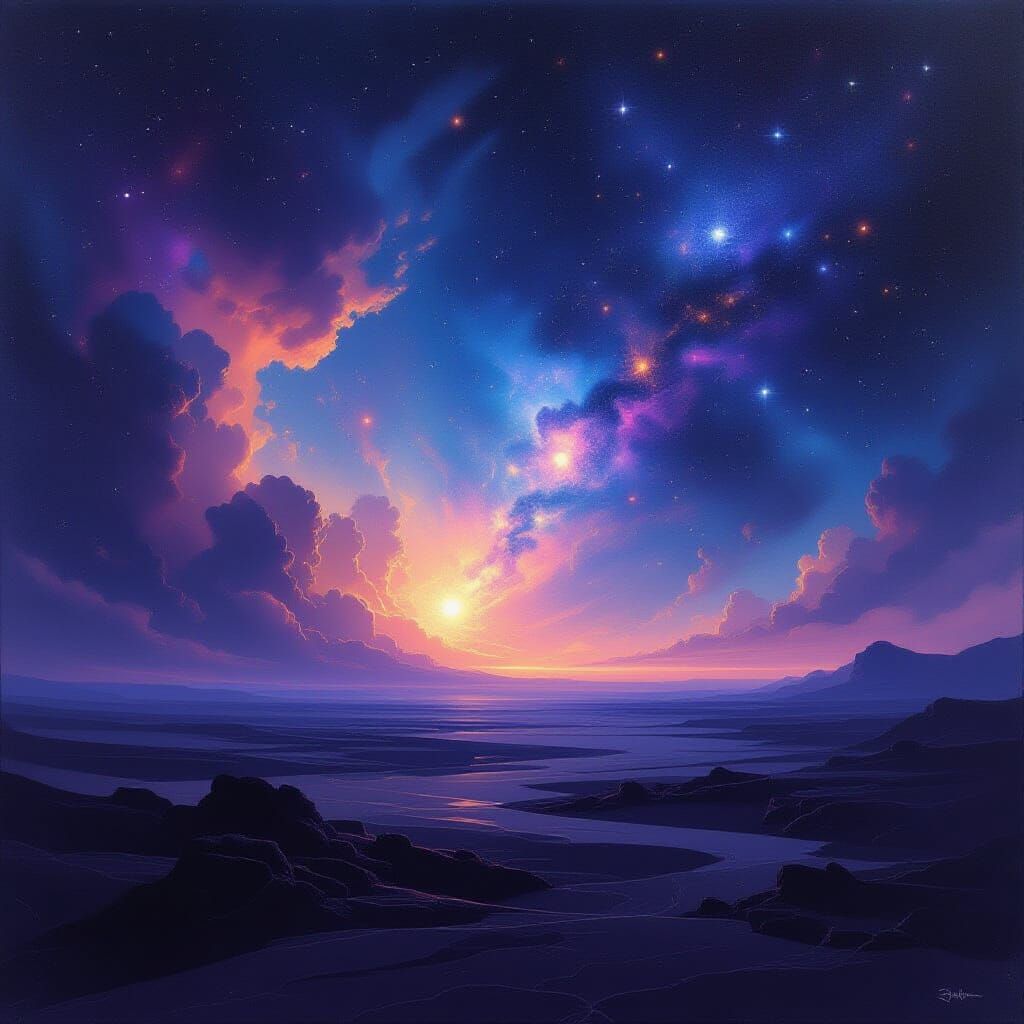 Cosmic Dreamscape: Abstract Surreal Landscape