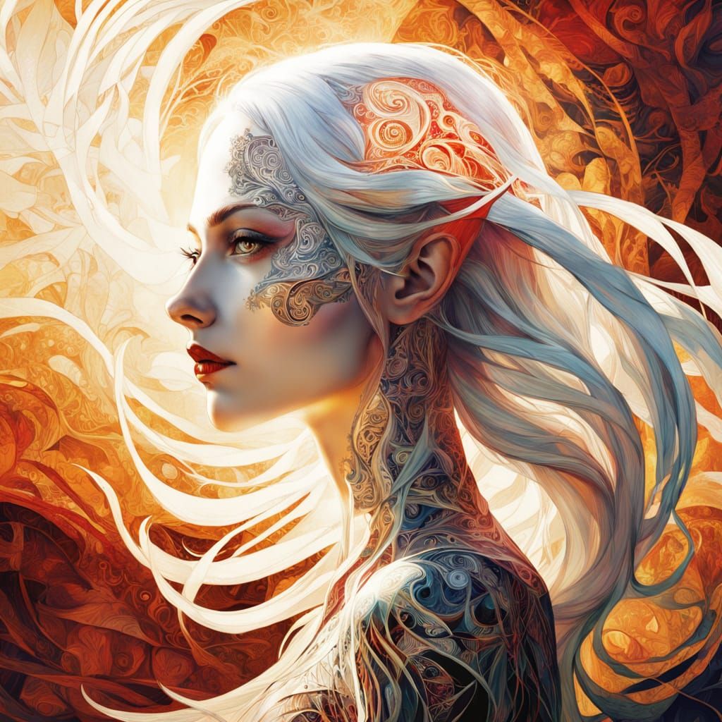 Ethereal Half-Elf Enchantress in Sunlit Splendor