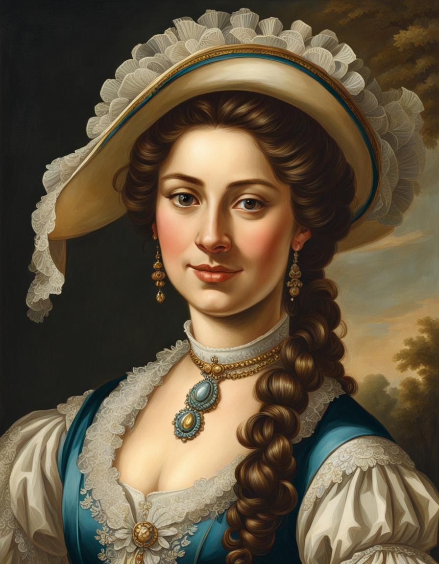 18th Century Spanish Woman, Ultra-Detailed Illustration