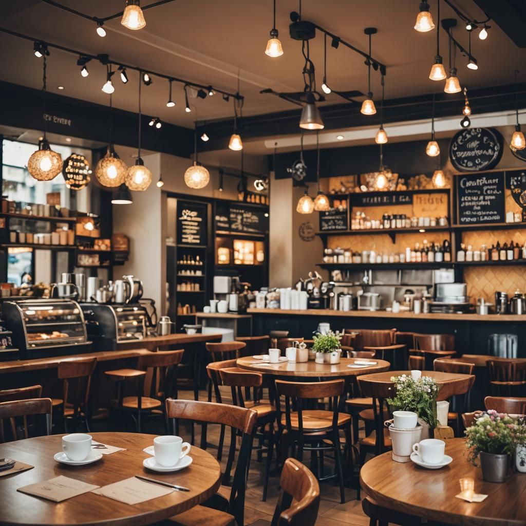Cafe Scene in Professional Photography Style