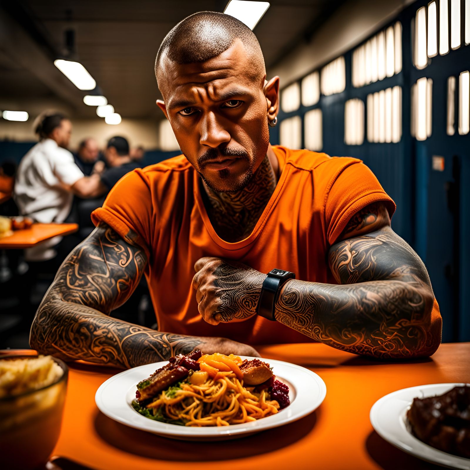 Thanksgiving in Jail: Photorealistic Criminal Portrait