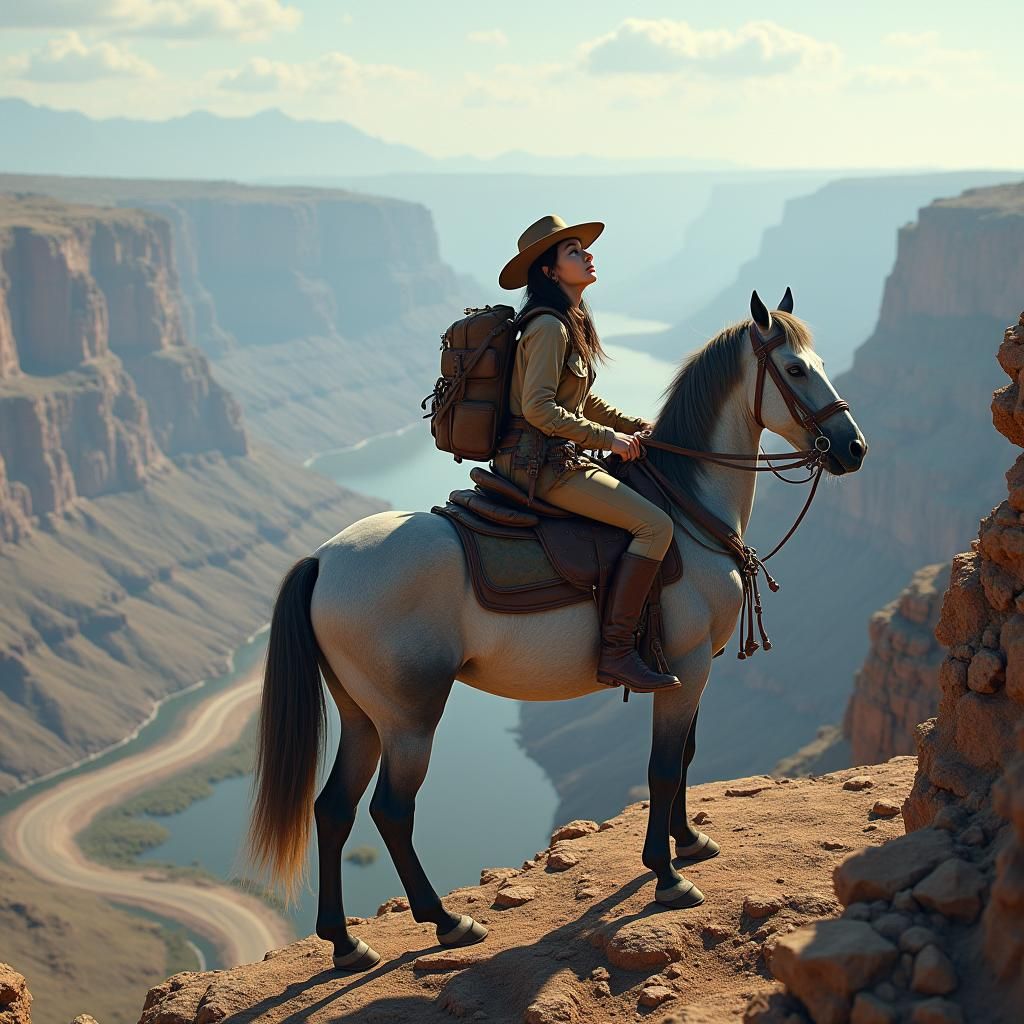 Grand Canyon: Female Adventurer on Horseback