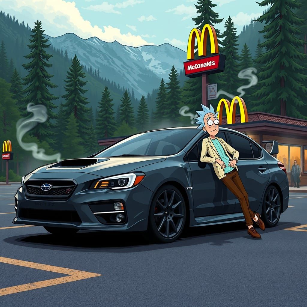 Mountain McDonald's Gathering in a Futuristic Subaru WRX Imp...