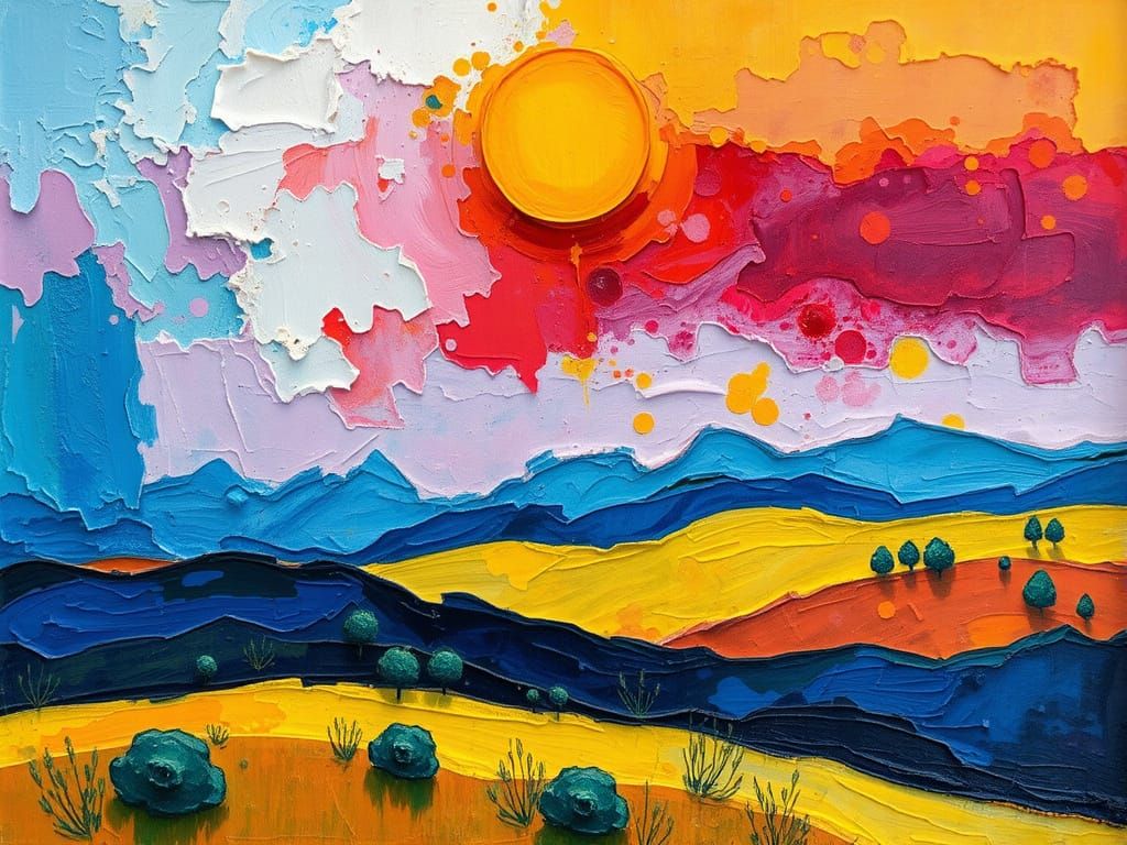 Impasto Portrait Landscape in Neo-Expressionist Style