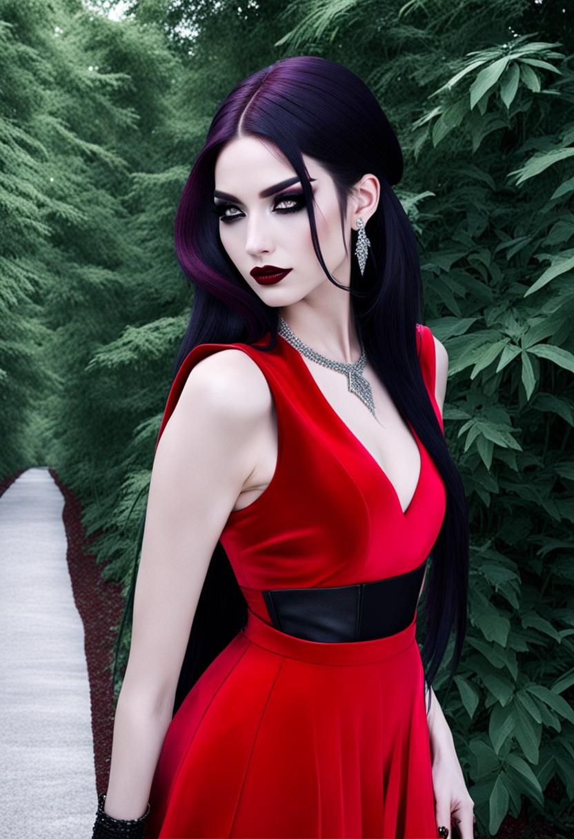 Goth Grunge Fairy Demon with Black Snake