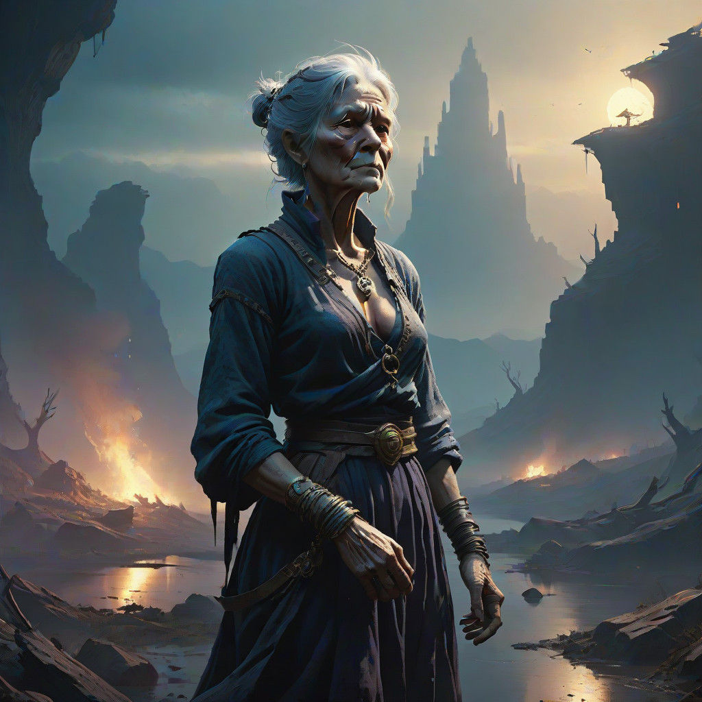 Ethereal Despair in Muted Blues and Purples