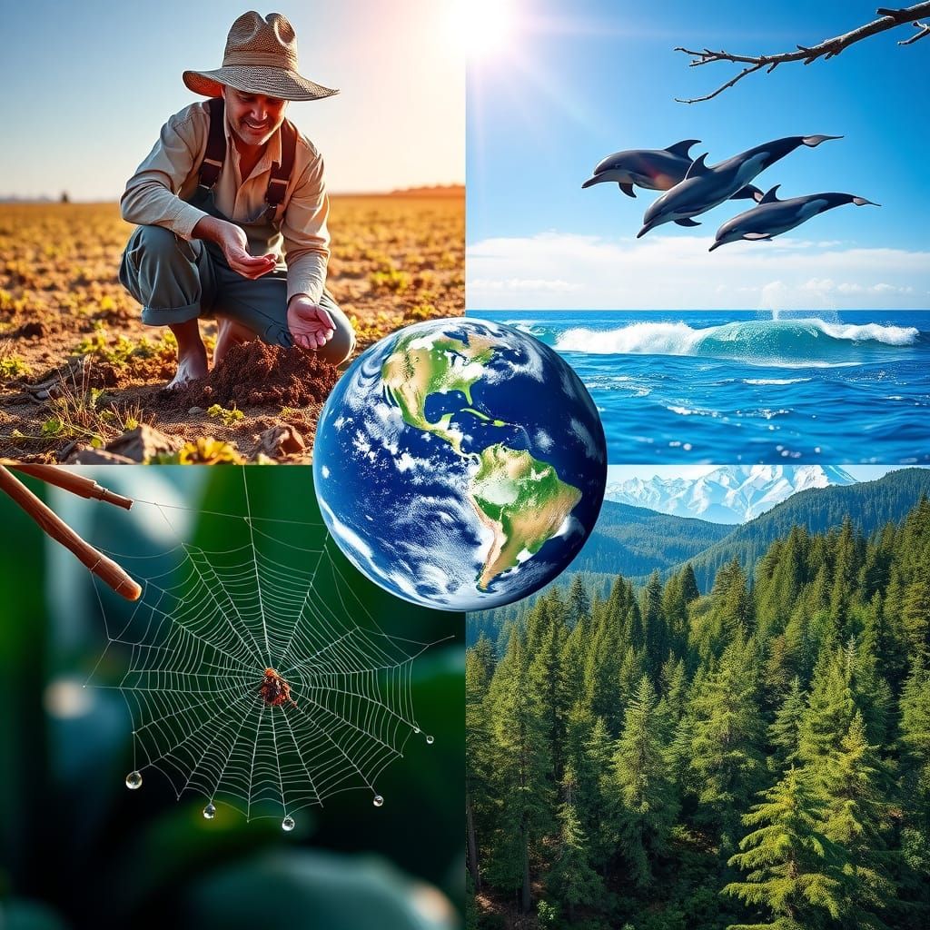 Earth Collage: Nature's Interconnected Beauty