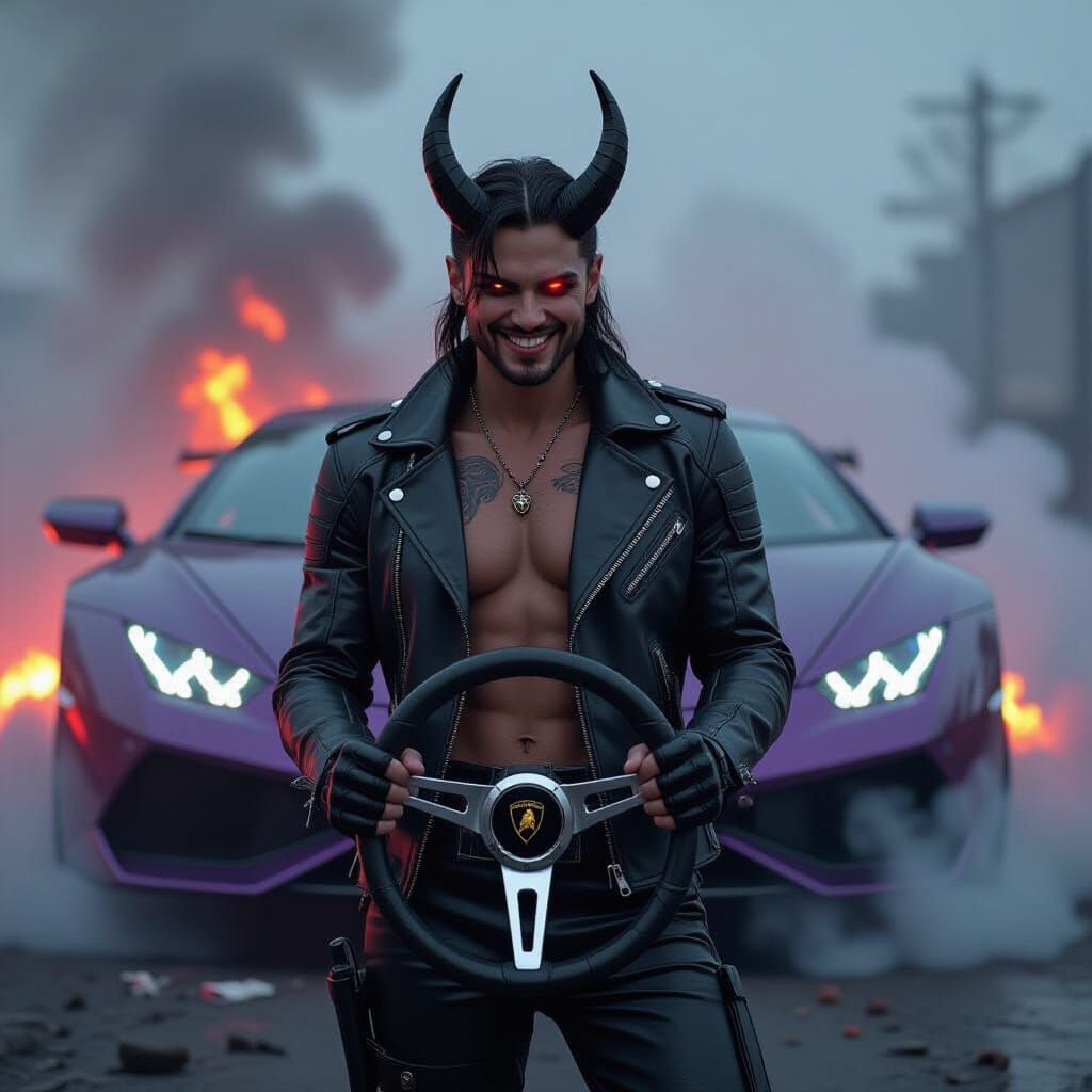Demonic Driver in Cyberpunk Inferno