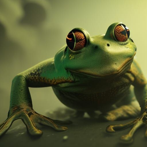Detailed Mutant Frog Fantasy Concept Art