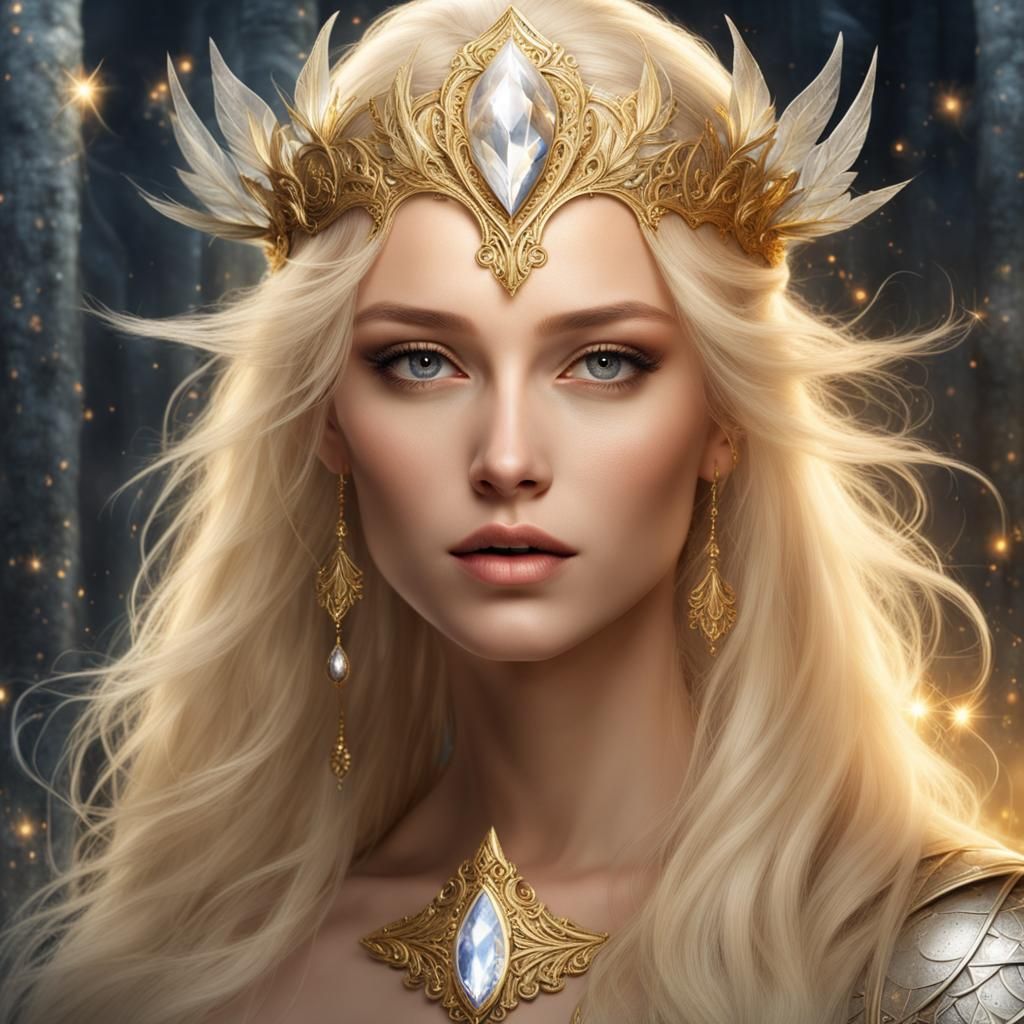 Ange couronné de lumière divine