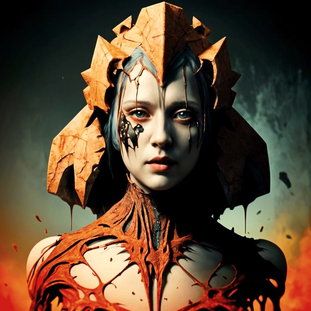 Surreal Horror Scene in Multistyle Distortion