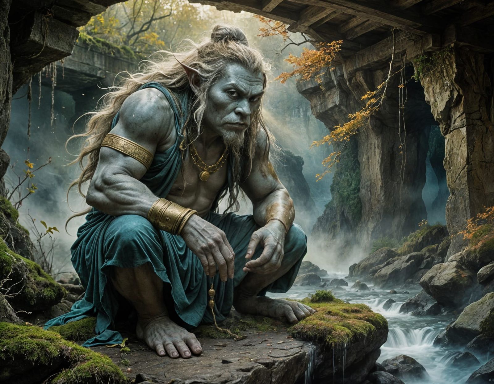 Ancient Troll Under Bridge, Painterly Realism