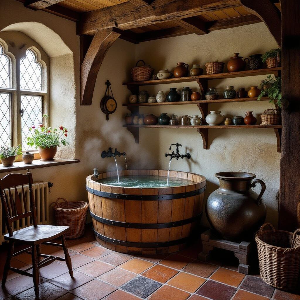 Medieval Bath Chamber in Dürer Style