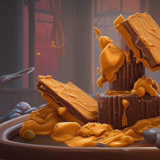 Detailed Matte Painting of Peanut Butter
