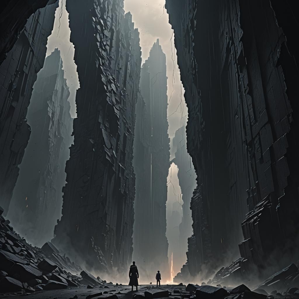 Dark Academia: Person Plunging into Endless Void