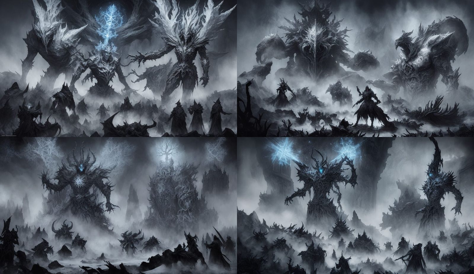 Epic Dark Fantasy Portrait of a General in a Ruined Winter L...